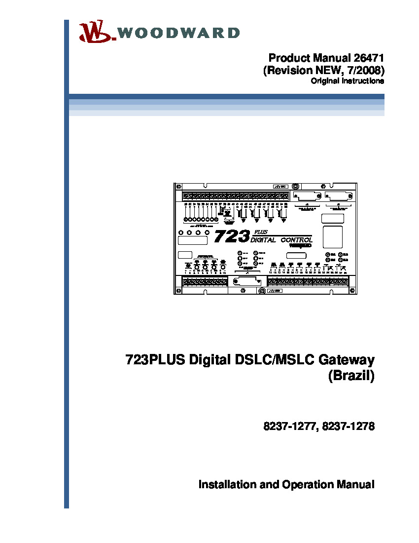 First Page Image of 8237-1277 Woodward 723PLUS Digital DSLCMSLC Gateway Brazil 26471.pdf